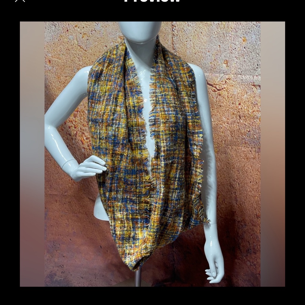 Nwt Multicolor Gingham Scarf